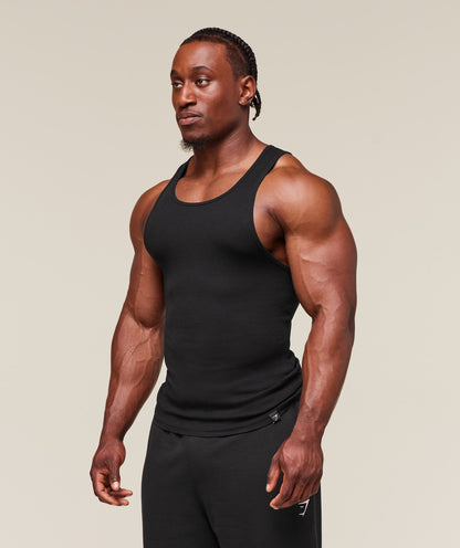 Gymshark Ribbed Tank 1PK - Black
