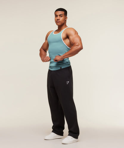 Gymshark Ribbed Tank 1PK - Bench Blue/White