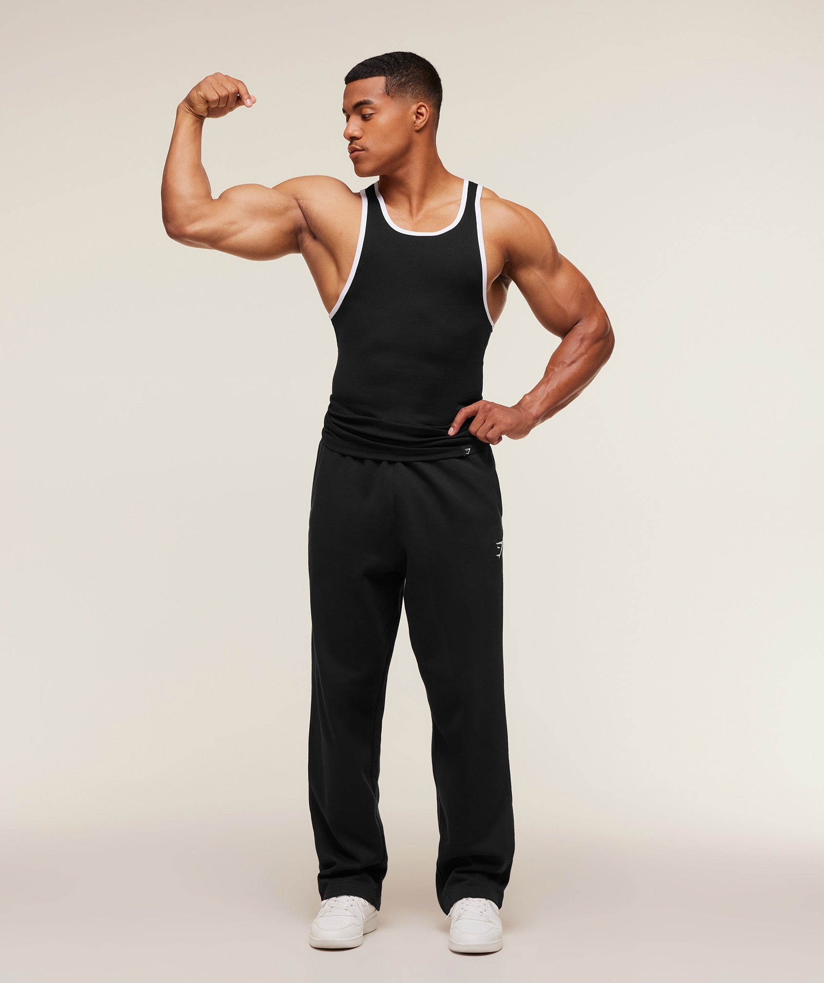 Gymshark Ribbed Tank 1PK - Black/White