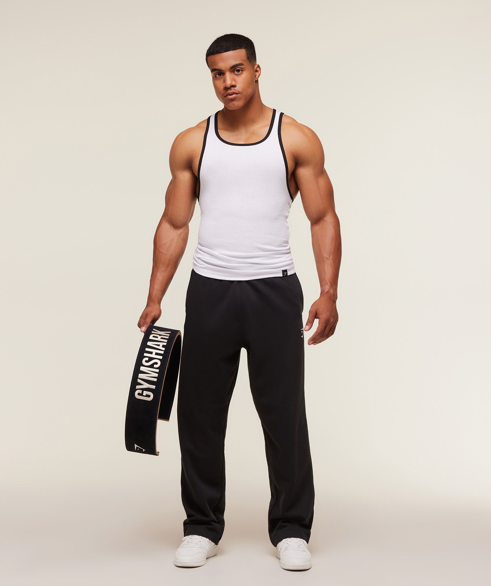 Gymshark Ribbed Tank 1PK - White/Black