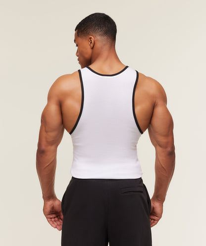 Gymshark Ribbed Tank 1PK - White/Black