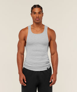 Gymshark Ribbed Tank 1PK - Light Grey Core Marl