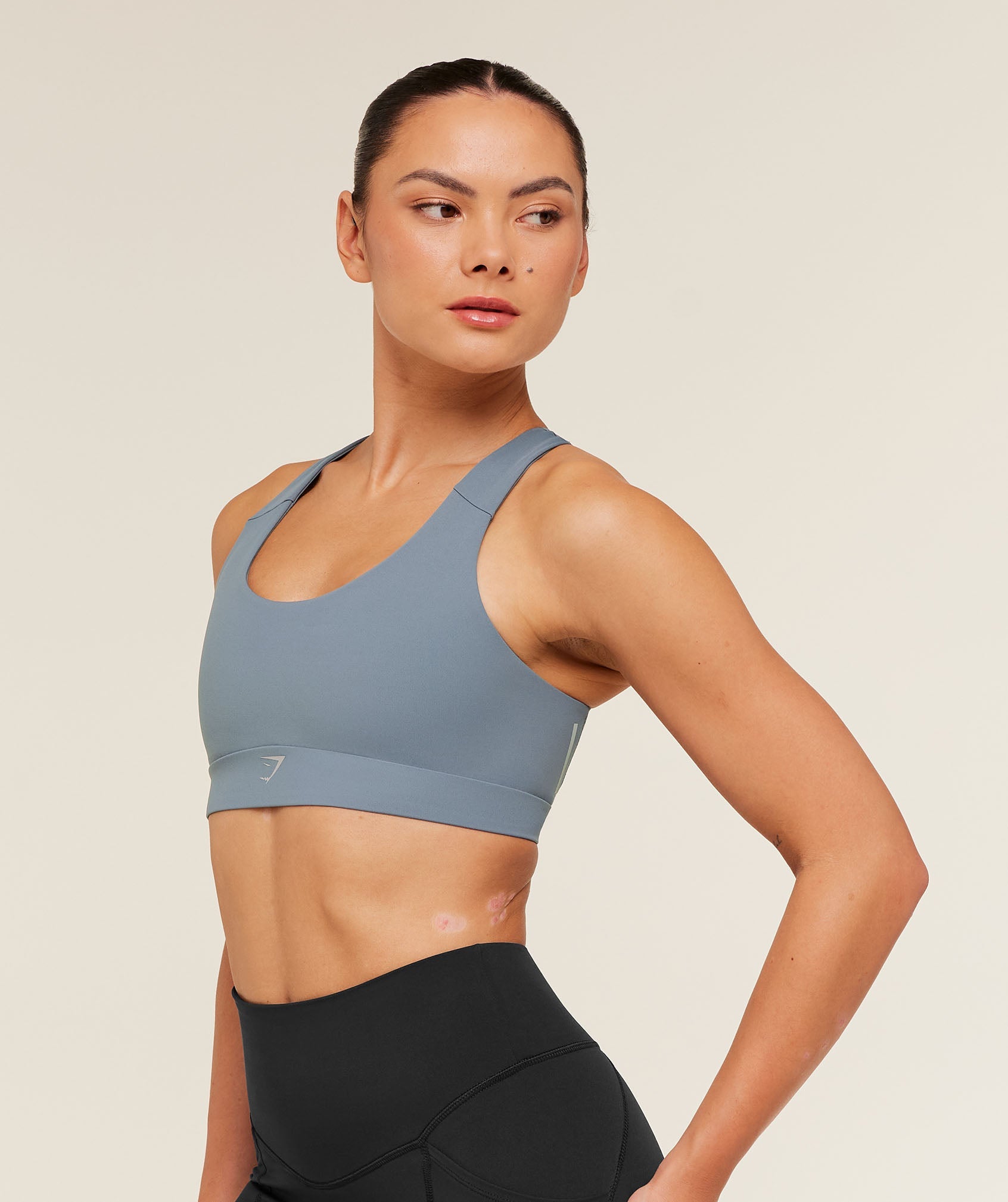 Gymshark Medium Support Running Sports Bra - Iron Blue