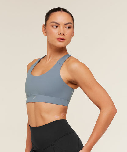 Gymshark Medium Support Running Sports Bra - Iron Blue