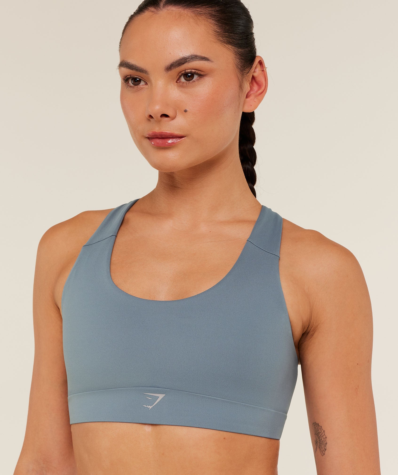 Gymshark Medium Support Running Sports Bra - Iron Blue