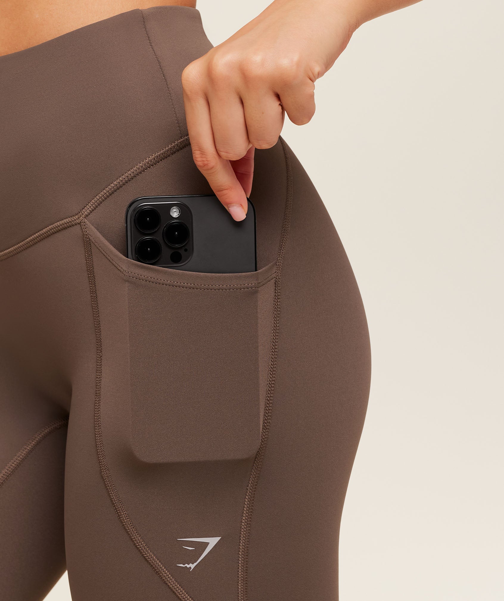 Gymshark Running Pocket Leggings - Camo Brown