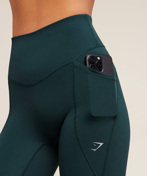 Gymshark Running Pocket Leggings - Deep Petrol Blue