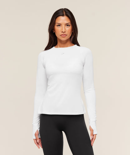 Gymshark Running Long Sleeve Top - White