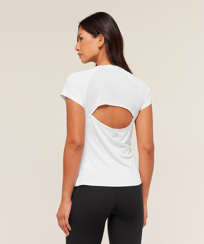 Gymshark Running Back Vent T-Shirt - White