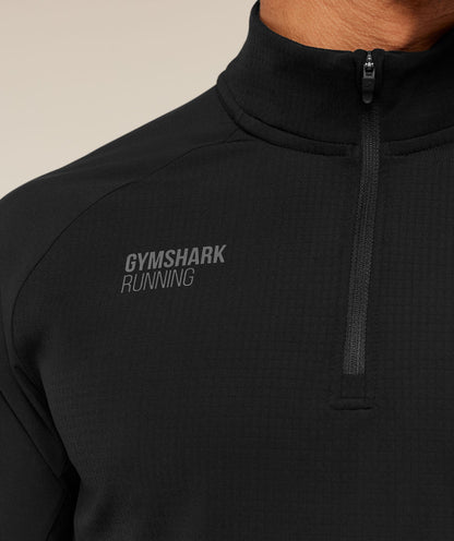 Gymshark Running Elite 1/4 Zip - Black