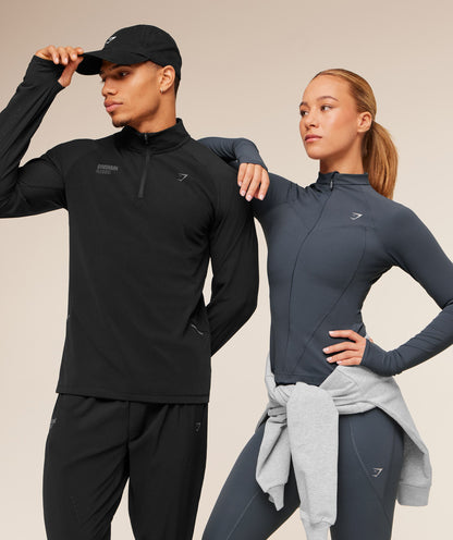 Gymshark Running Elite 1/4 Zip - Black