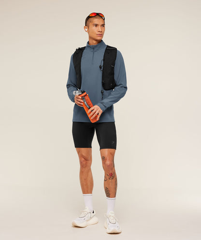 Gymshark Running Elite 1/4 Zip - Titanium Blue