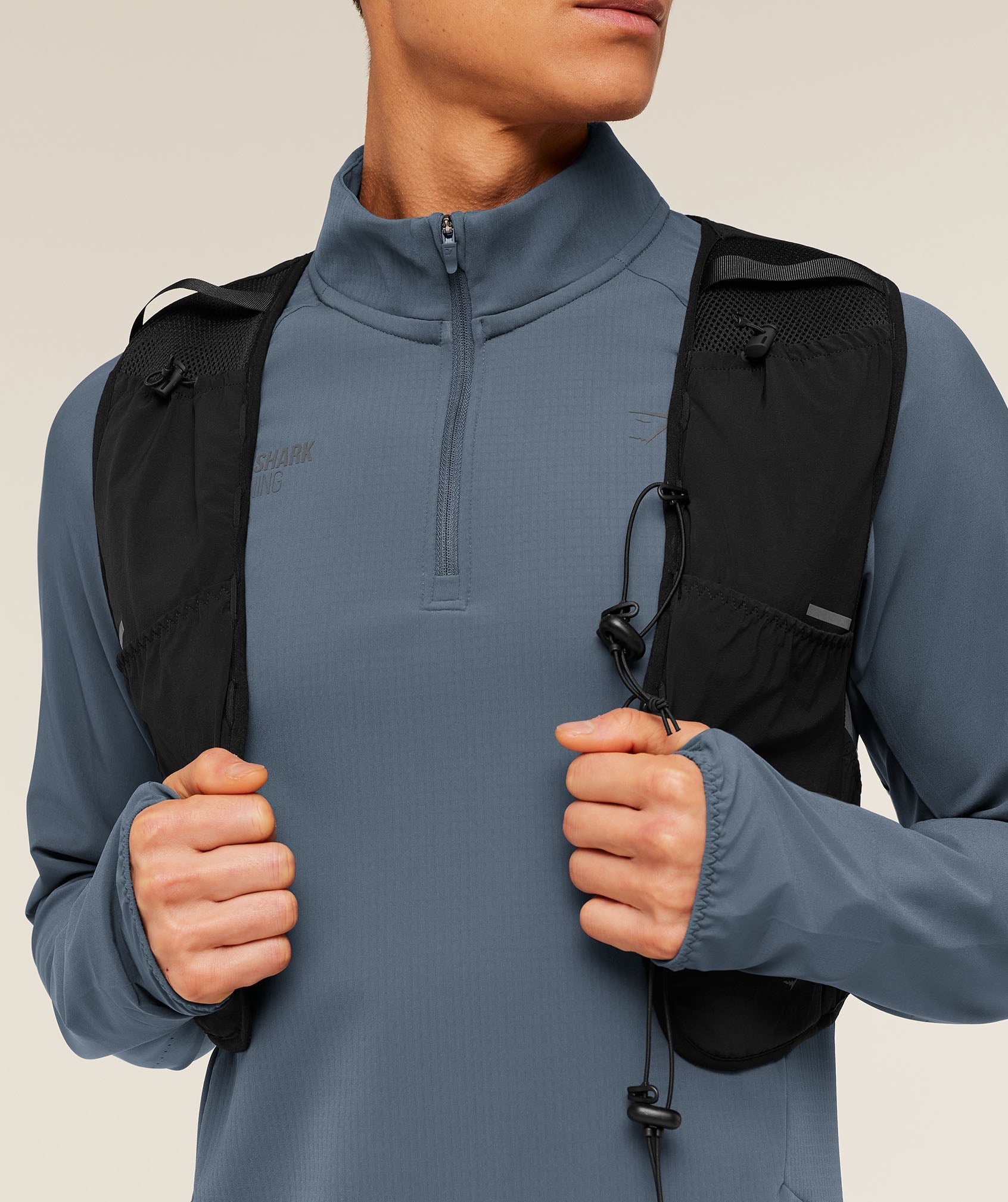 Gymshark Running Elite 1/4 Zip - Titanium Blue