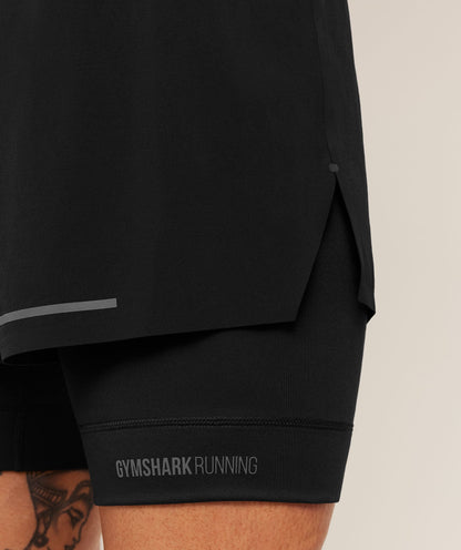 Gymshark Running Elite 2 in 1 5" Shorts - Black