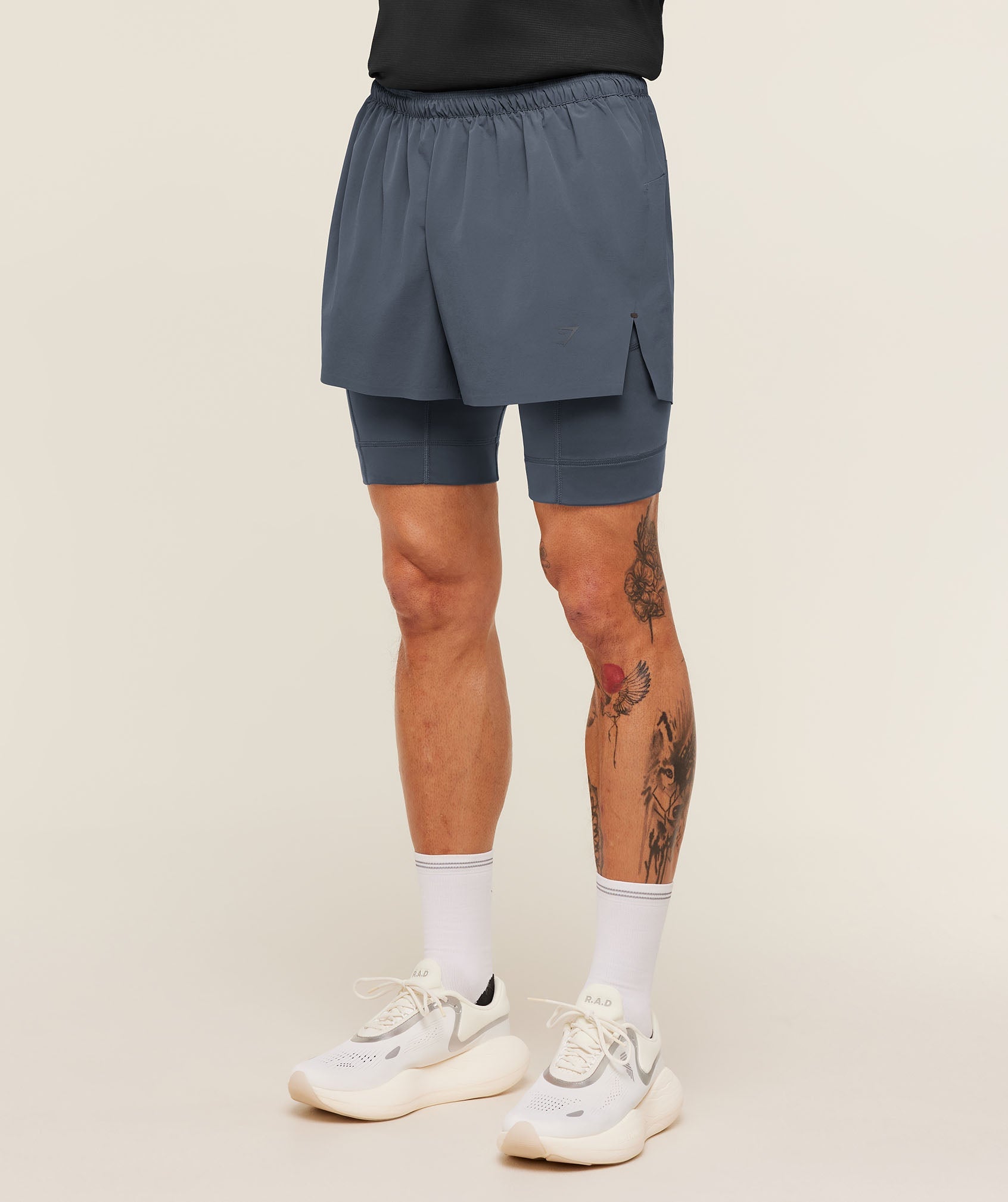 Gymshark Running Elite 2 in 1 5" Shorts - Titanium Blue