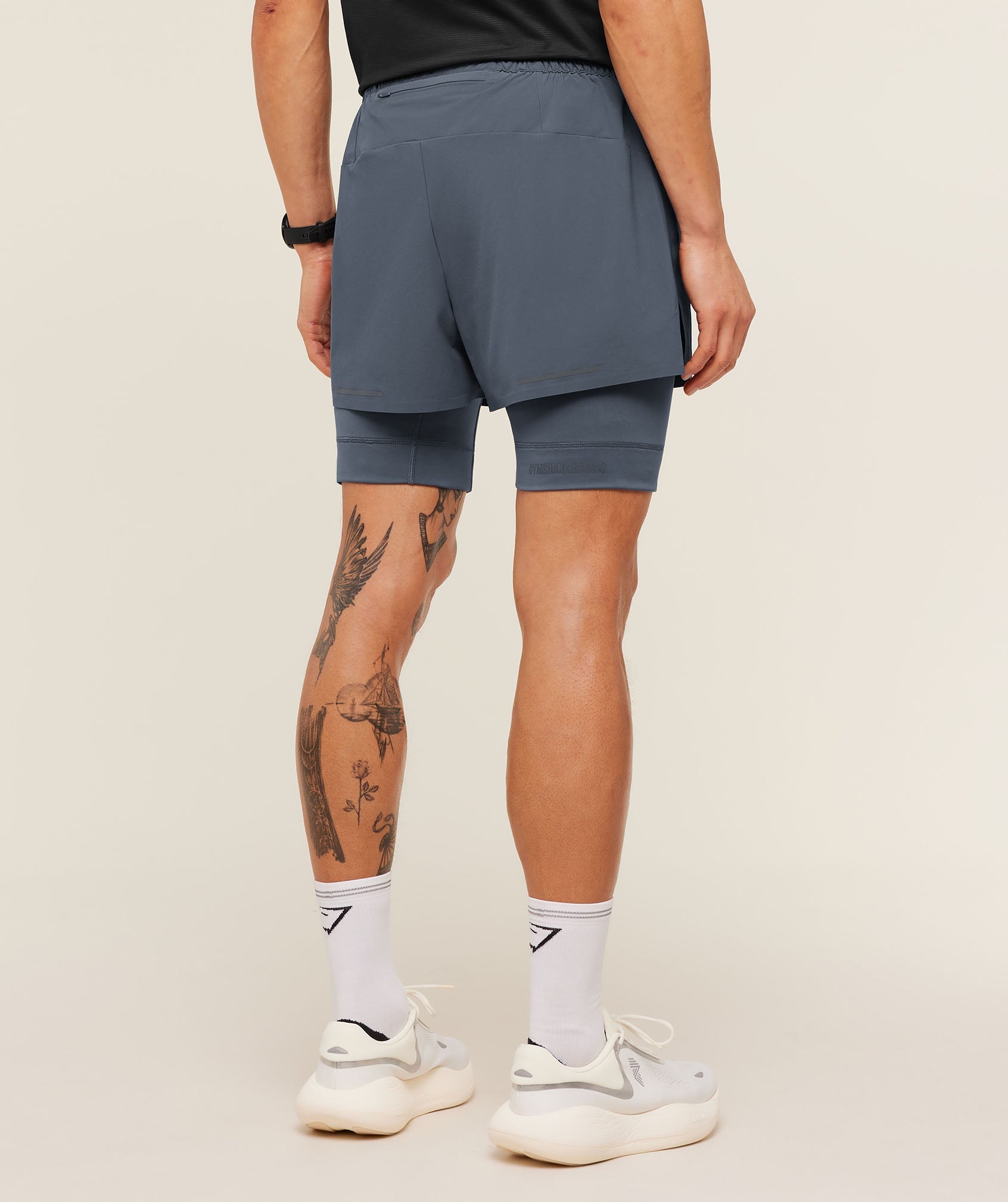 Gymshark Running Elite 2 in 1 5" Shorts - Titanium Blue