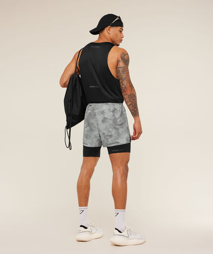 Gymshark Running Elite 2 in 1 5" Shorts - Smokey Grey/Black