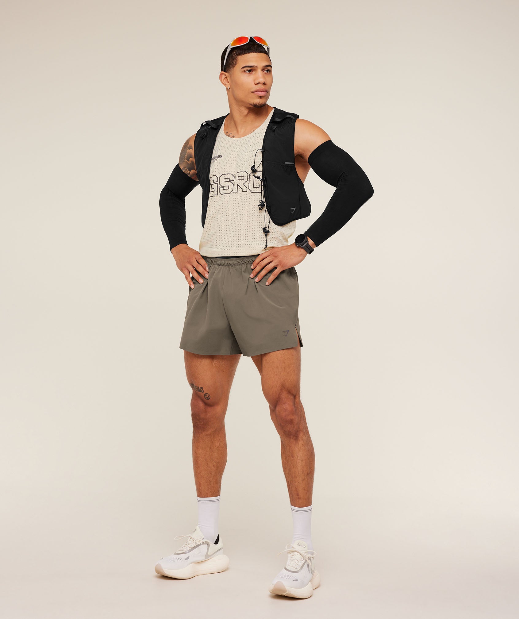 Gymshark Running Elite 5" Short - Camo Brown