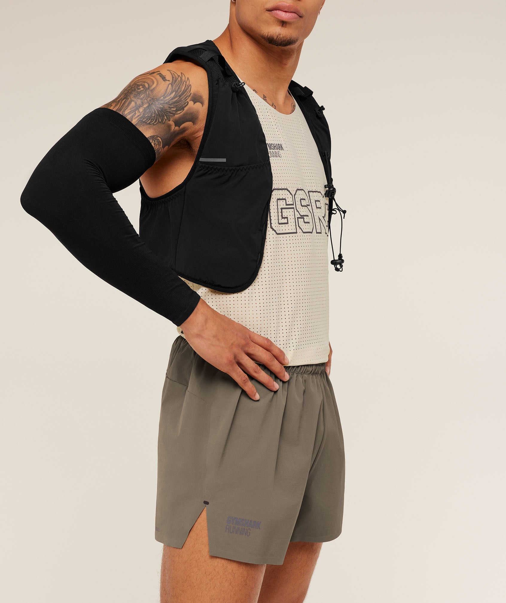 Gymshark Running Elite 5" Short - Camo Brown