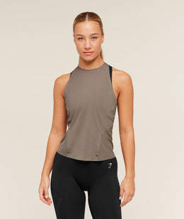 Gymshark Running Elite Loose Fit Tank - Camo Brown