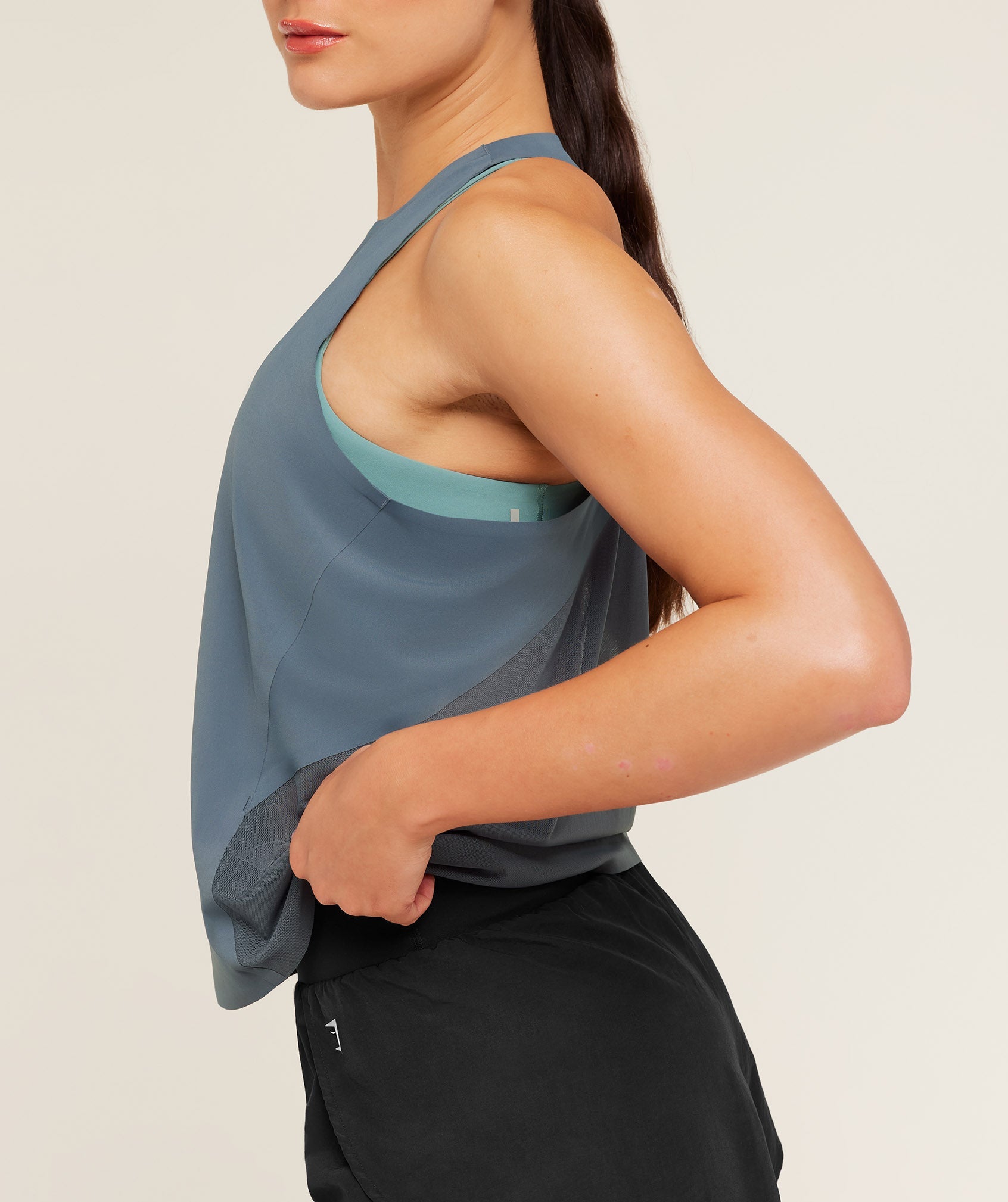 Gymshark Running Elite Loose Fit Tank - Titanium Blue