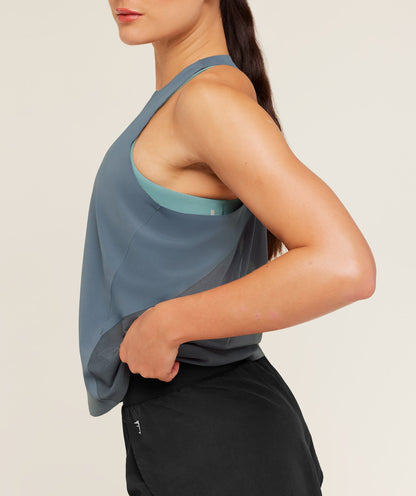 Gymshark Running Elite Loose Fit Tank - Titanium Blue
