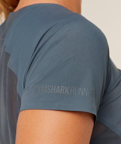 Gymshark Running Elite T-Shirt - Titanium Blue