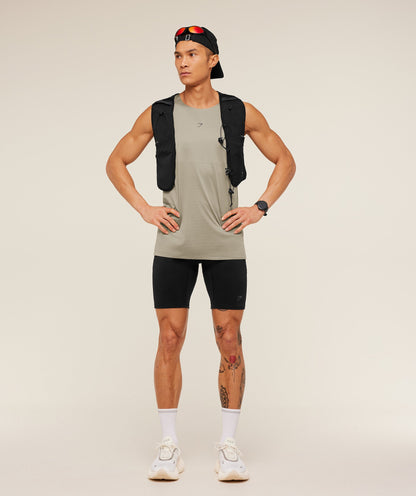Gymshark Running Elite Tank - Linen Brown