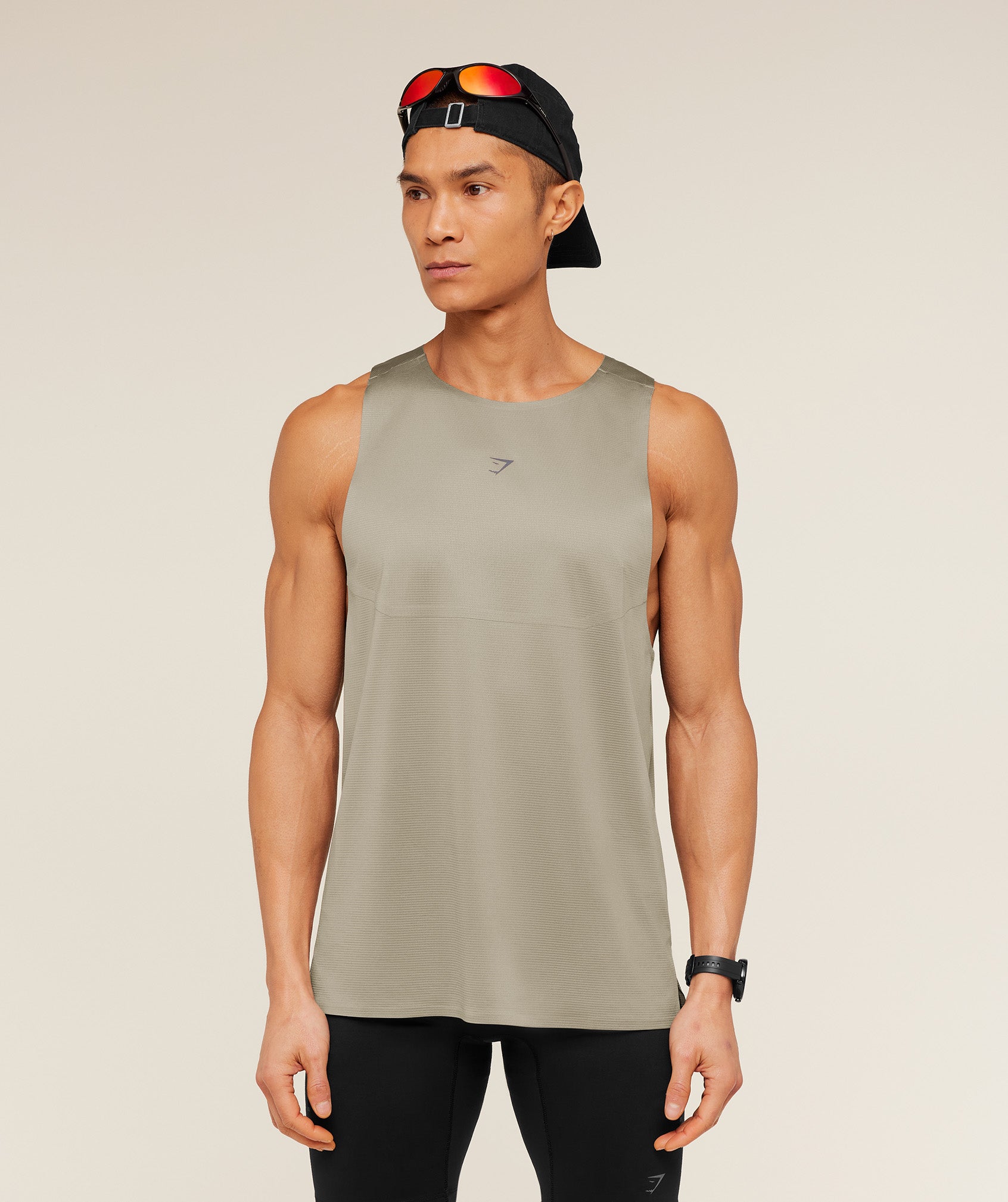 Gymshark Running Elite Tank - Linen Brown