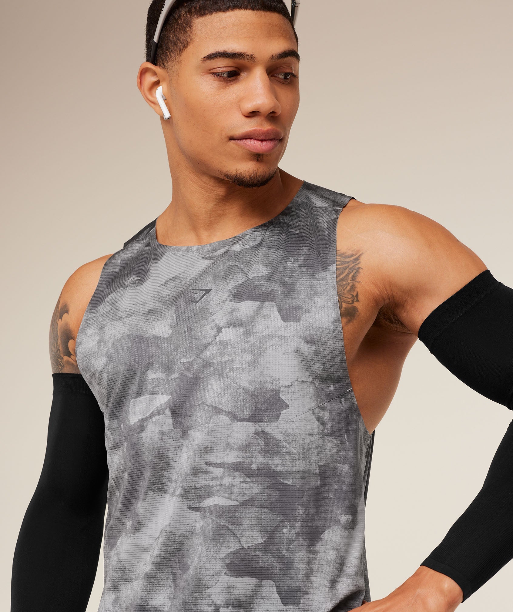 Gymshark Running Elite Tank - Smokey Grey/Black