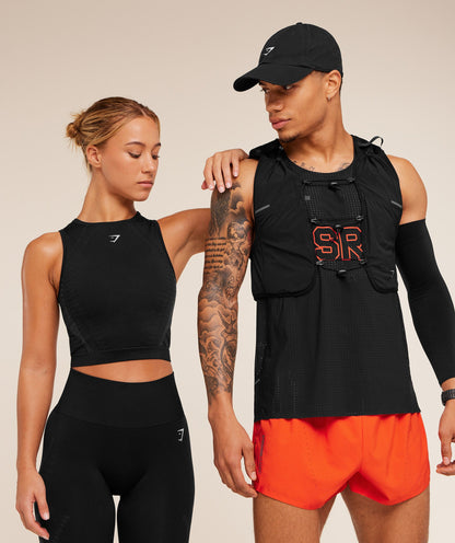 Gymshark Running Seamless Tank - GS Black/GS Asphalt Grey