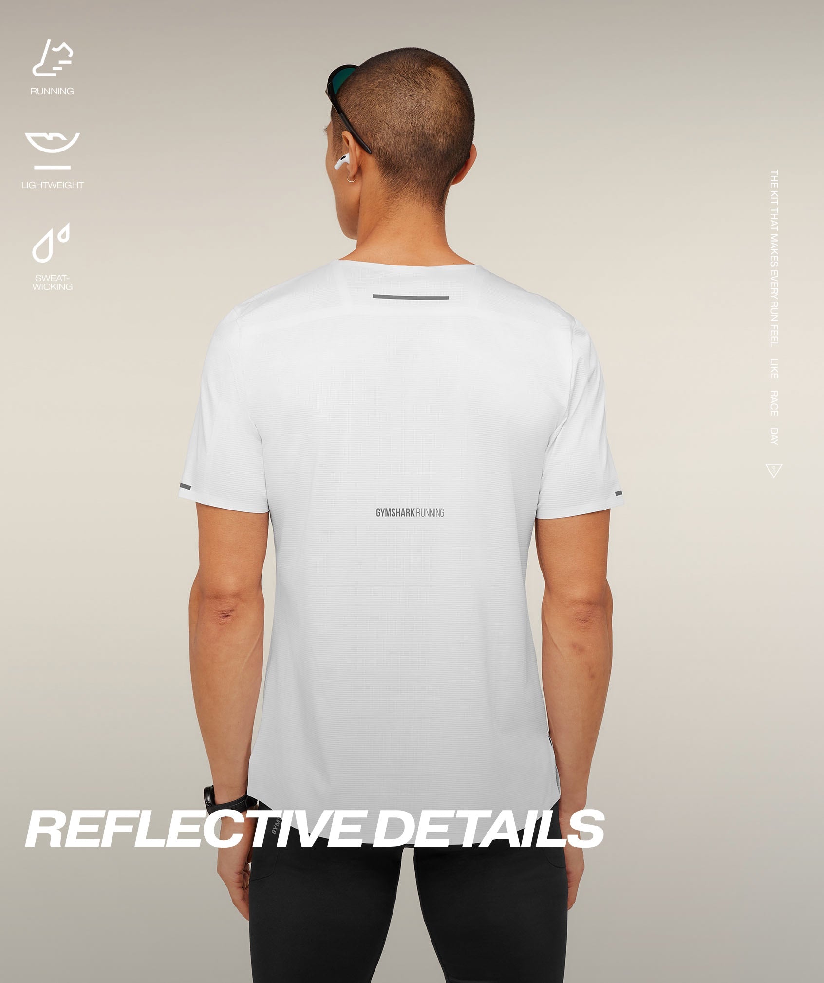 Gymshark Running Elite T-Shirt - White