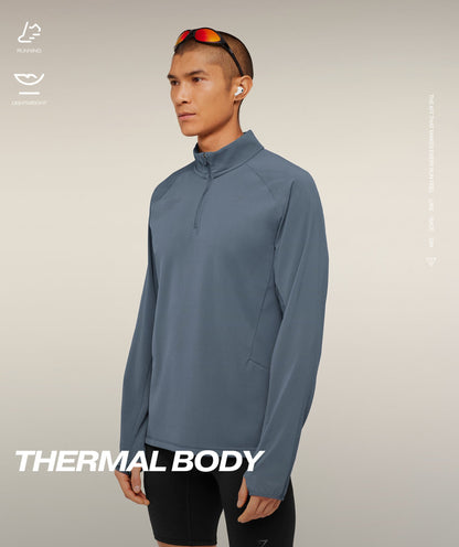 Gymshark Running Elite 1/4 Zip - Titanium Blue
