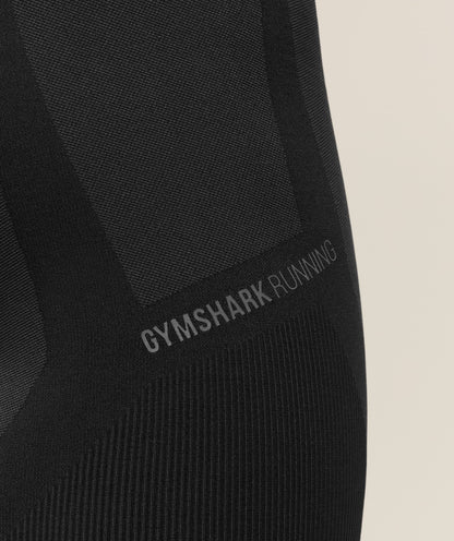 Gymshark Seamless Running Half Tight - Black/Onyx Grey