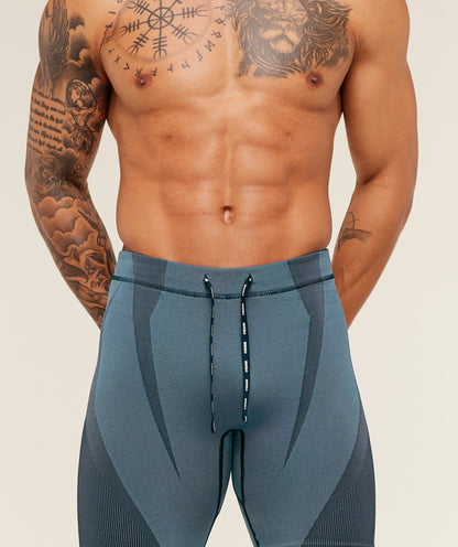 Gymshark Seamless Running Half Tight -  Stealth Blue /  Storm Blue