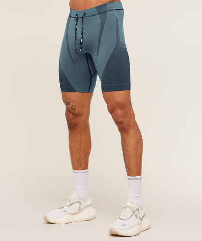 Gymshark Seamless Running Half Tight -  Stealth Blue /  Storm Blue