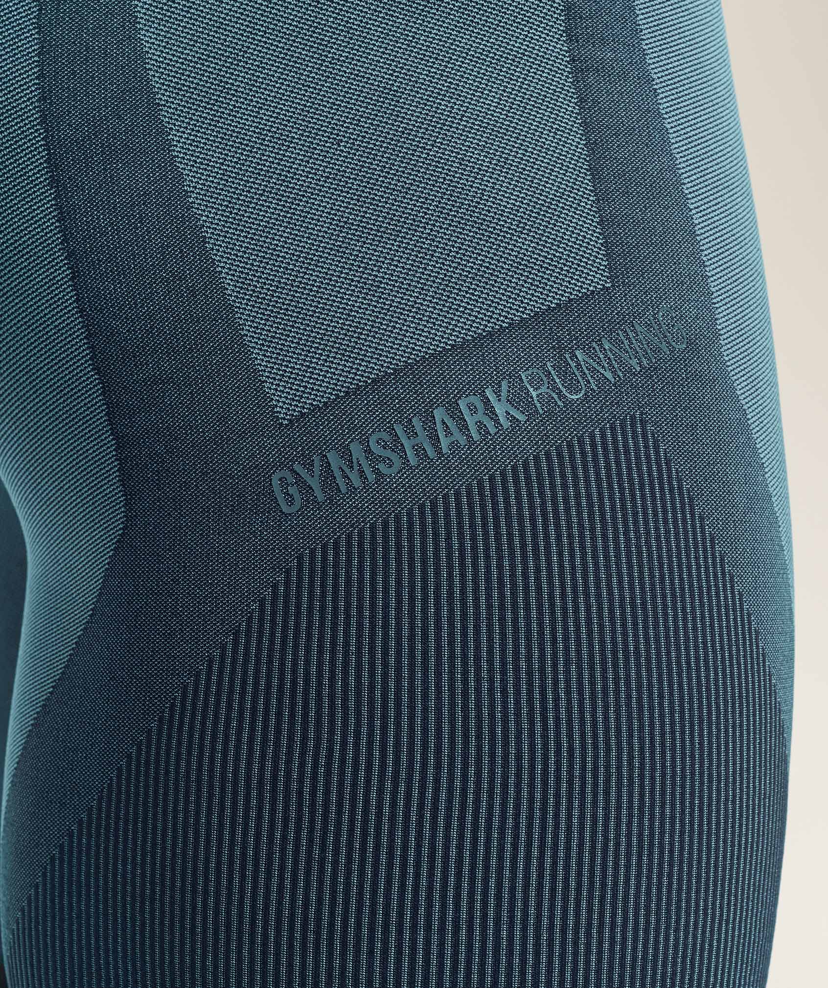 Gymshark Seamless Running Half Tight -  Stealth Blue /  Storm Blue