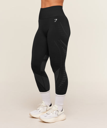 Gymshark Running Seamless Leggings - GS Black/GS Asphalt Grey