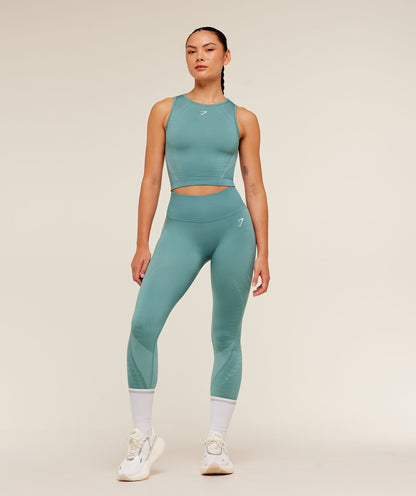 Gymshark Running Seamless Leggings - Storm Blue/Lifestyle Blue