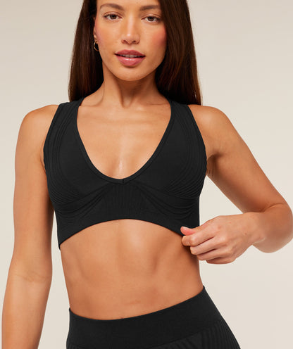 Gymshark Luxe Light Support Sports Bra - GS Black