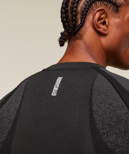Gymshark Shadow Seamless Long Sleeve T-Shirt - Black