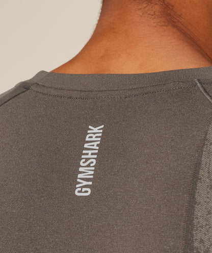 Gymshark Shadow Seamless Long Sleeve T-Shirt - Camo Brown