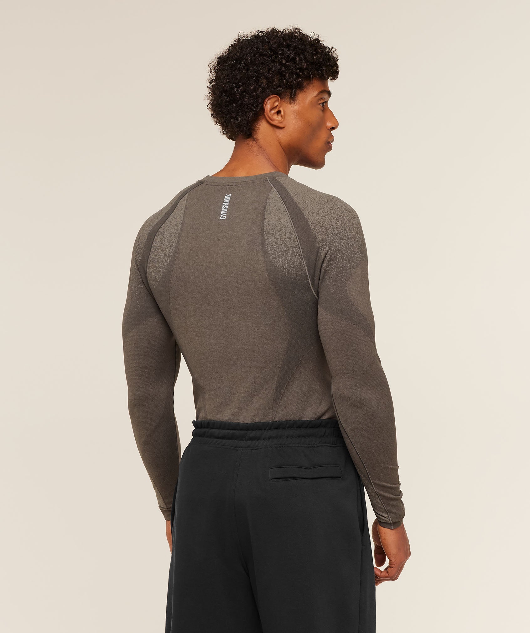 Gymshark Shadow Seamless Long Sleeve T-Shirt - Camo Brown