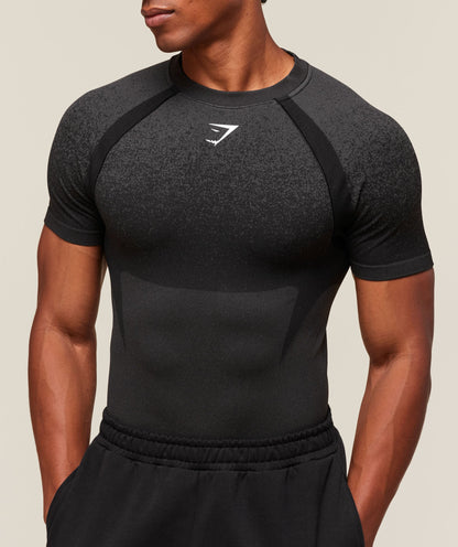 Gymshark Shadow Seamless T Shirt - Black