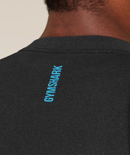 Gymshark Shadow Seamless T Shirt - Black/Brand Blue
