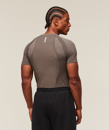 Gymshark Shadow Seamless T Shirt - Camo Brown