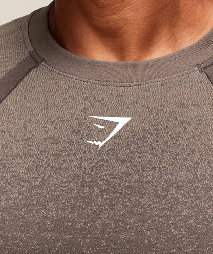 Gymshark Shadow Seamless T Shirt - Camo Brown