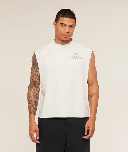 Gymshark Set The Pace Tank - GS Soft White