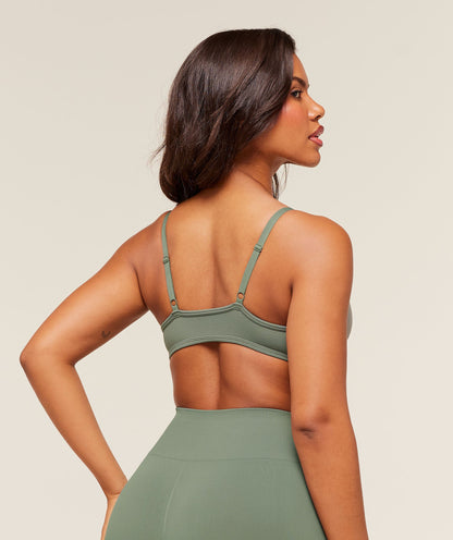 Gymshark Soft Sculpt V-neck Sports Bra - Unit Green