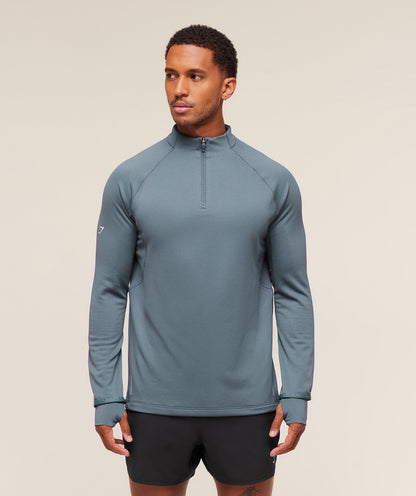 Gymshark Running 1/4 Zip - Iron Blue